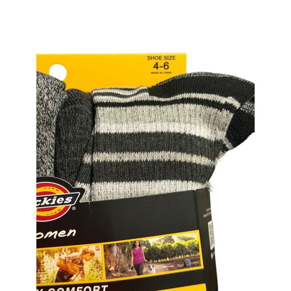 Dickies Women's 4-6 Black Gray Dri Tech Crew All Day Comfort Socks - Picture 7 of 7